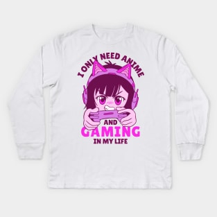 Gaming and Anime Kids Long Sleeve T-Shirt